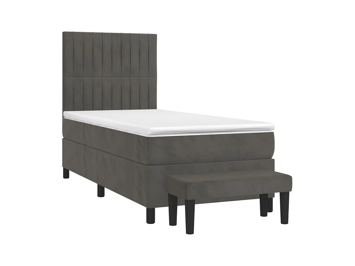 Sommier à lattes de lit avec matelas Gris foncé 100x200