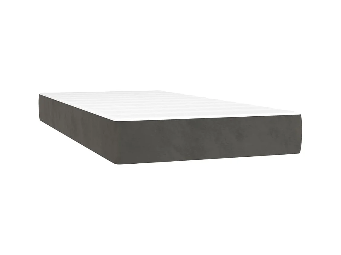 Sommier à lattes de lit avec matelas Gris foncé 100x200