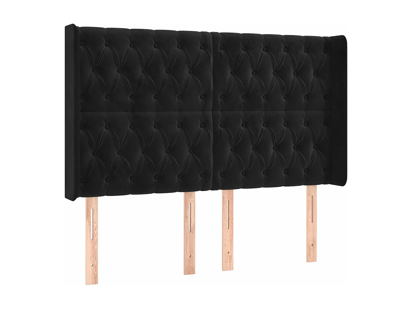 Sommier à lattes de lit matelas et LED Noir 160x200 Velours