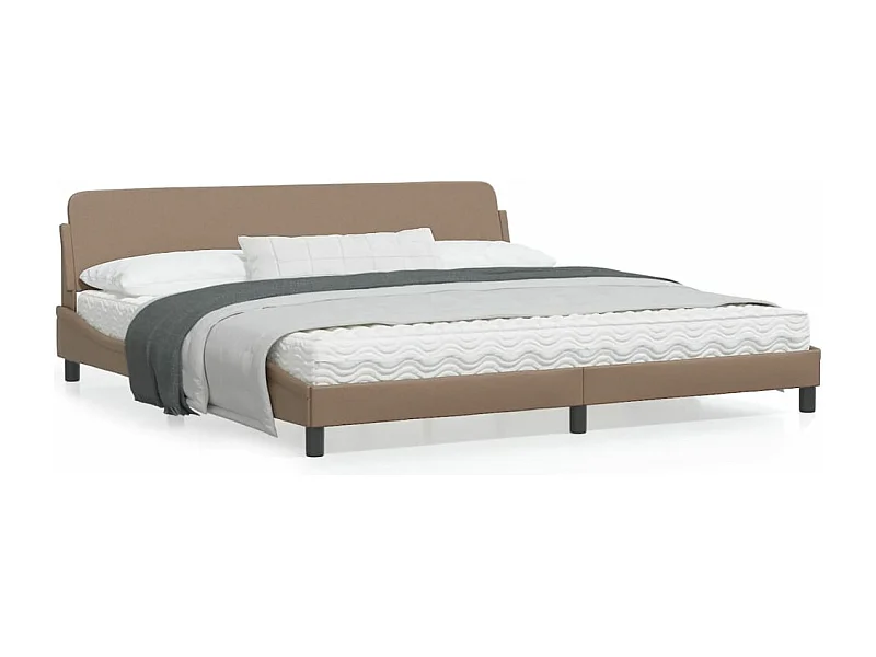 Cadre de lit avec tête de lit Cappuccino 200x200 Similicuir