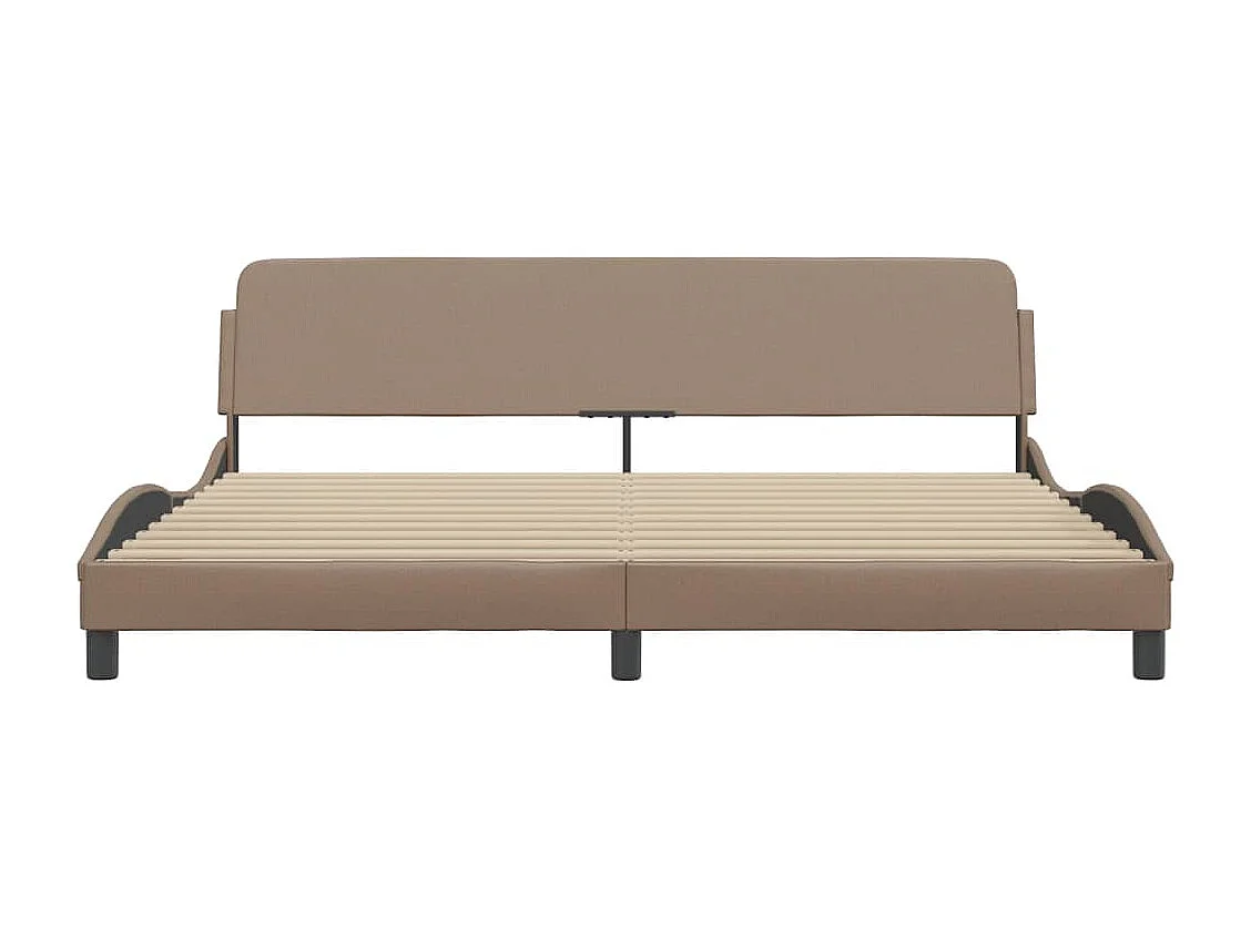 Cadre de lit avec tête de lit Cappuccino 200x200 Similicuir