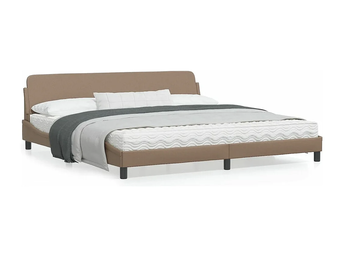 Cadre de lit avec tête de lit Cappuccino 200x200 Similicuir