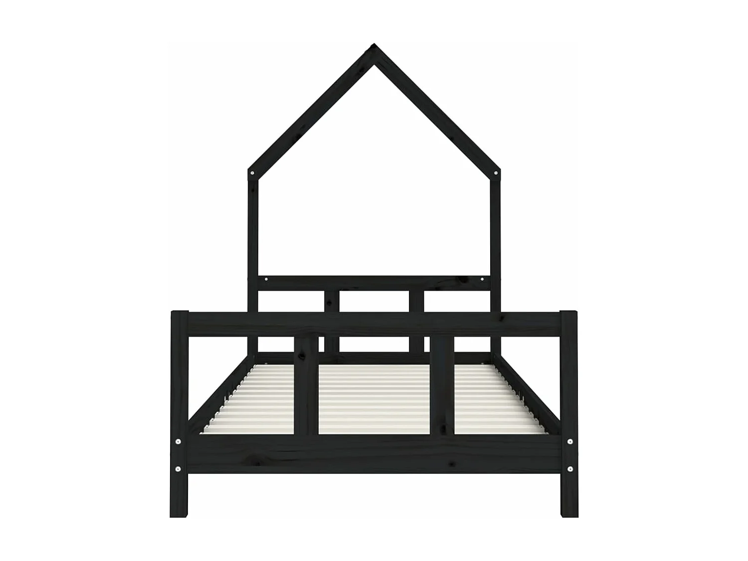 Cadre de lit pour enfants noir 90x190 bois de pin massif