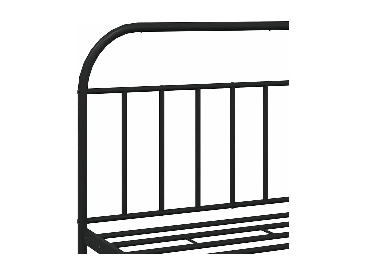 Cadre de lit métal avec tête de lit-pied de lit noir 180x200