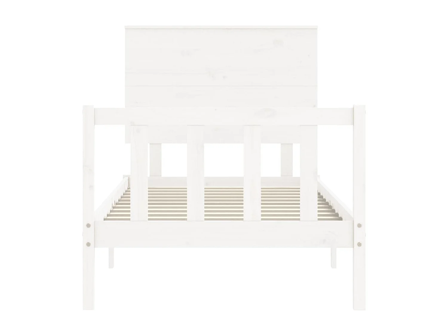 Cadre de lit et tête de lit blanc 100x200 bois massif