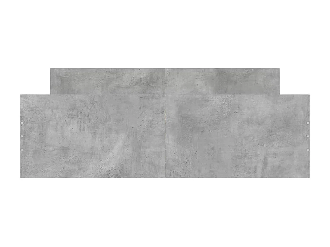 Cadre de lit tête de lit et pied de lit gris béton 135x190