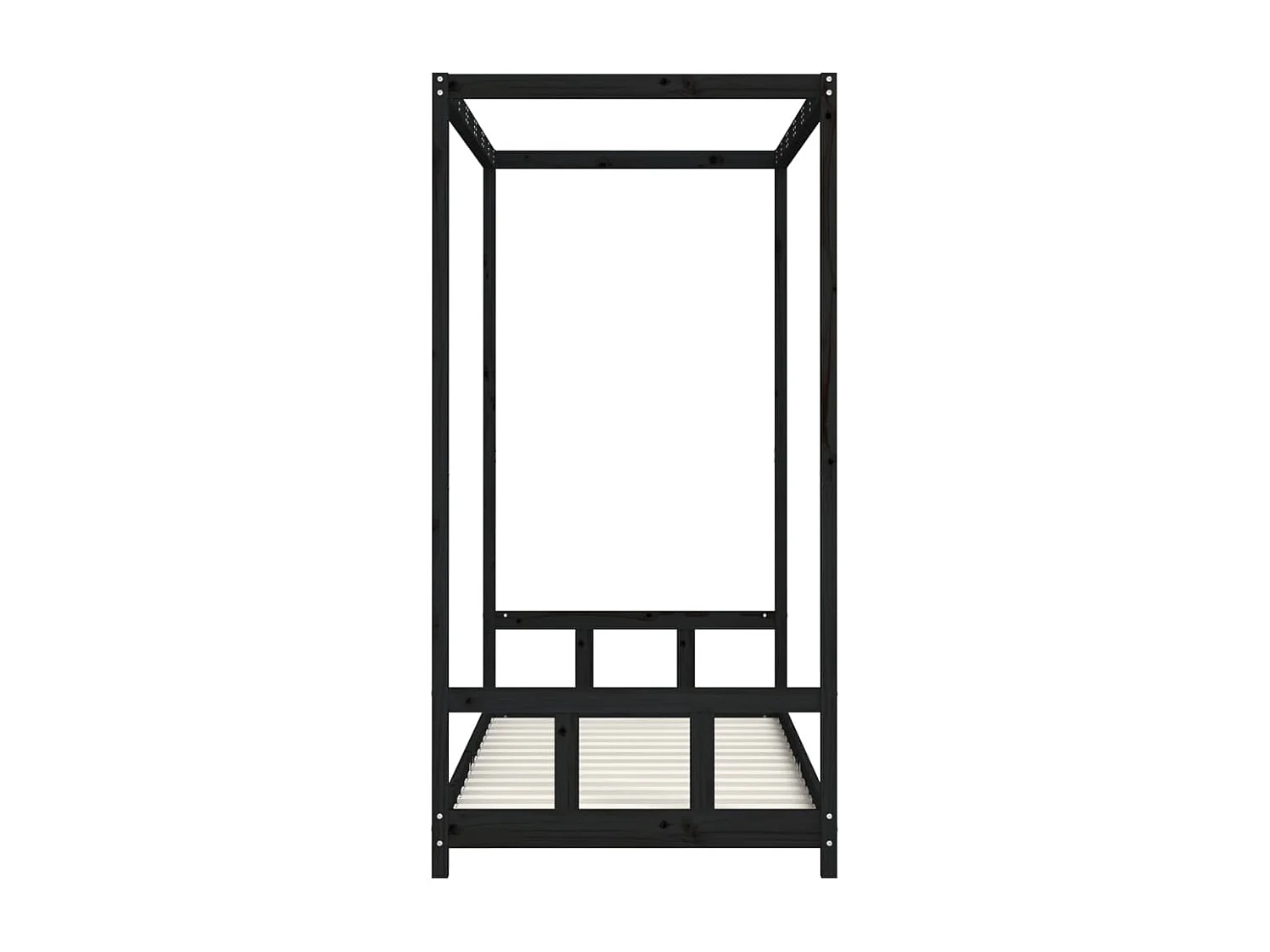 Cadre de lit pour enfants noir 90x190 bois de pin massif