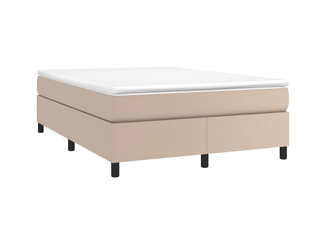 vidaXL Estructura de cama cuero sintético color capuchino 140x190 cm Marrón