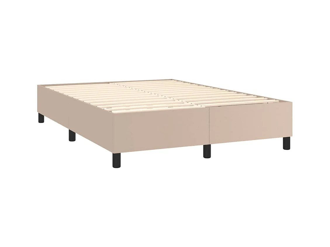 vidaXL Estructura de cama cuero sintético color capuchino 140x190 cm Marrón