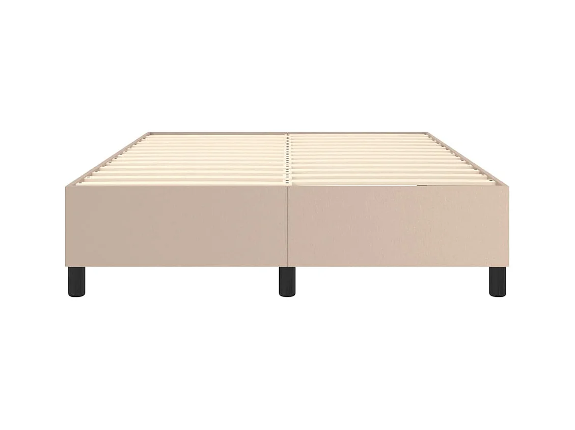 vidaXL Estructura de cama cuero sintético color capuchino 140x190 cm Marrón