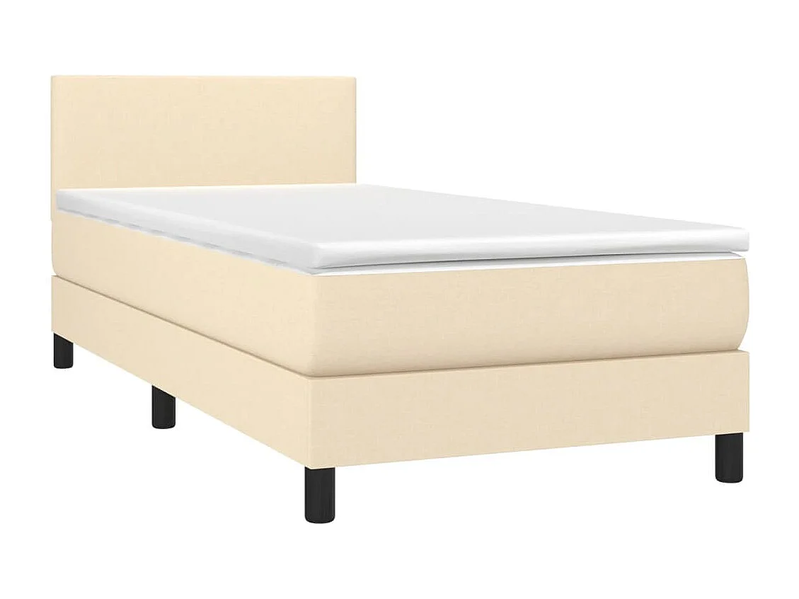 Sommier à lattes de lit avec matelas LED Crème 90x190 Tissu