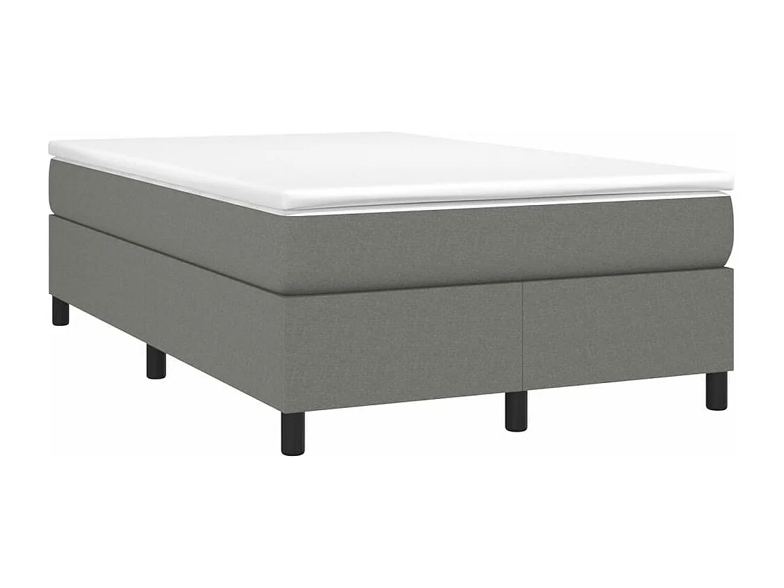 Sommier à lattes de lit avec matelas gris foncé 120x190 tissu