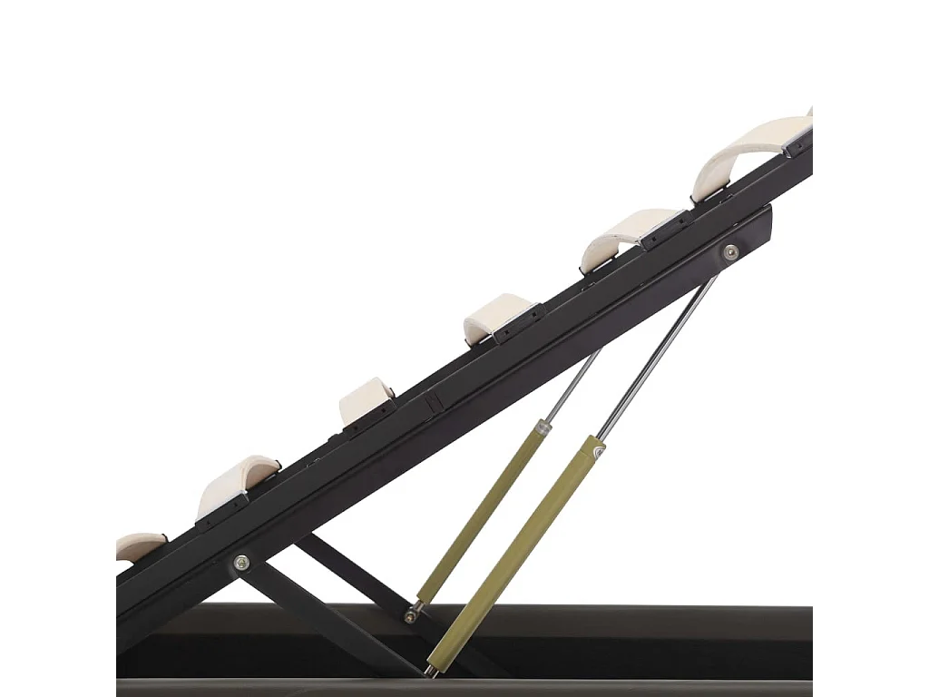 Lit à rangement avec LED Gris Similicuir 90x200