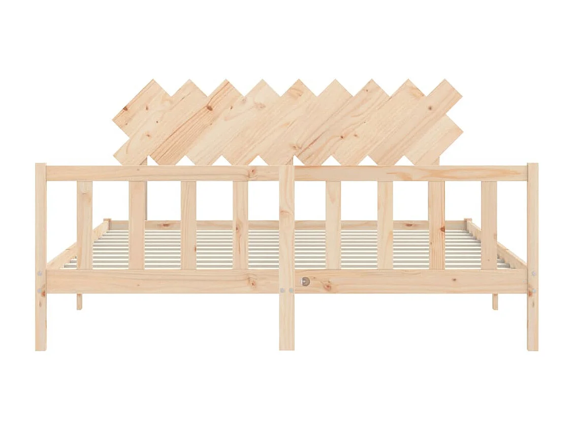 Cadre de lit avec tête de lit Super King Size bois massif