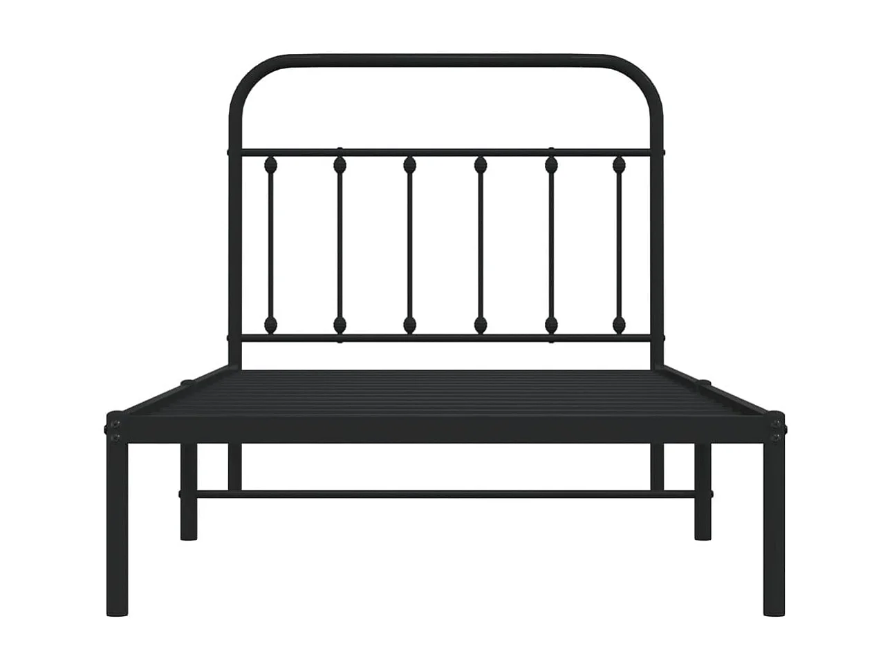 Cadre de lit métal avec tête de lit noir 100x190