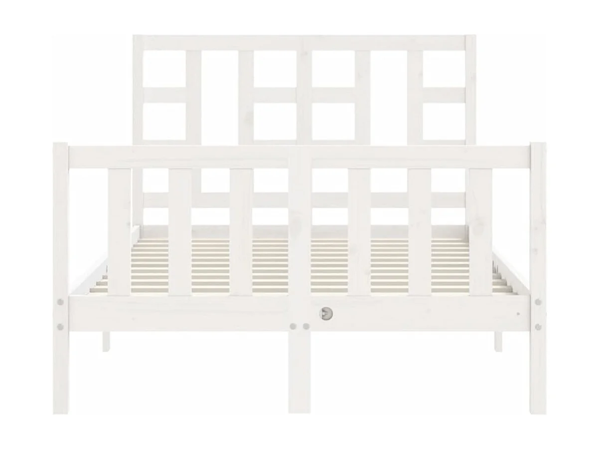 Cadre de lit avec tête de lit blanc 120x200 bois massif