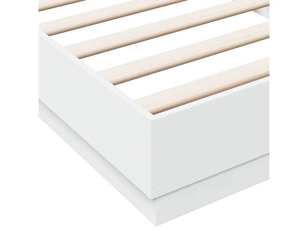 Cadre de lit blanc 100x200 bois d'ingénierie
