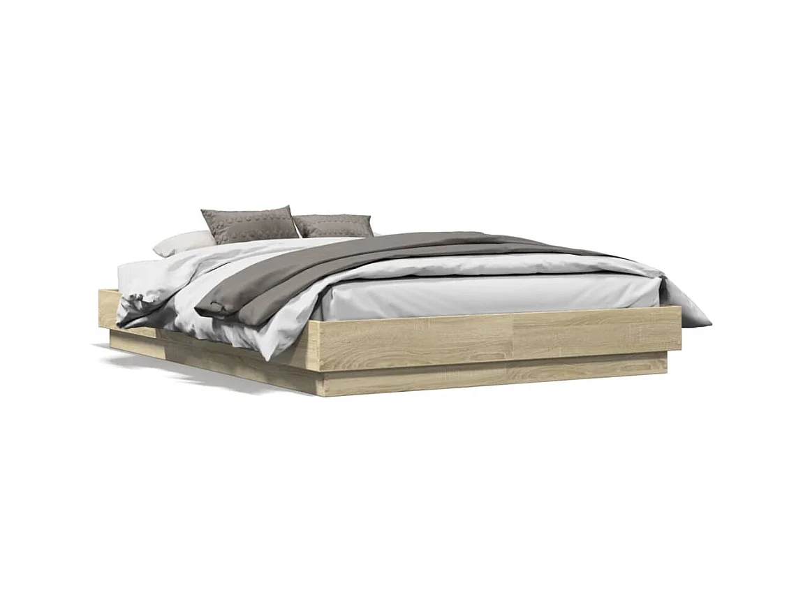 Cadre de lit chêne sonoma 140x190 bois d'ingénierie