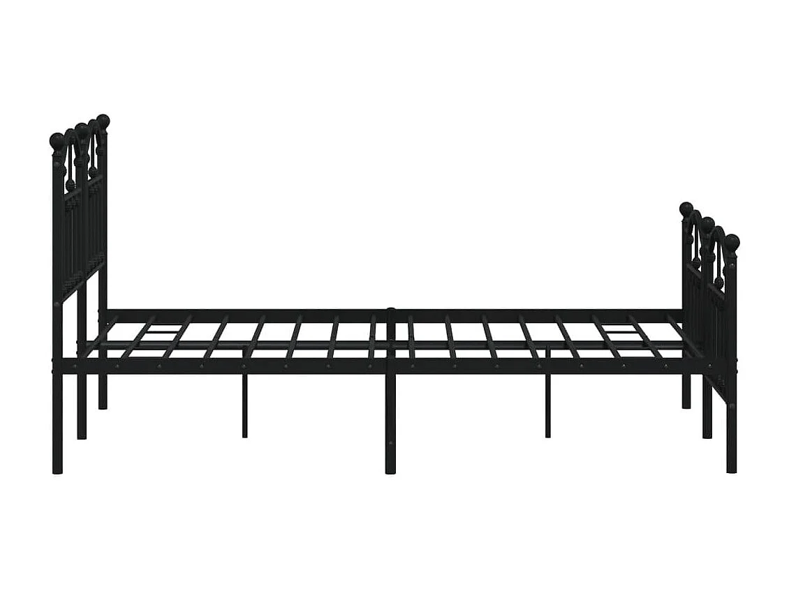 Cadre de lit métal avec tête de lit-pied de lit noir 120x190