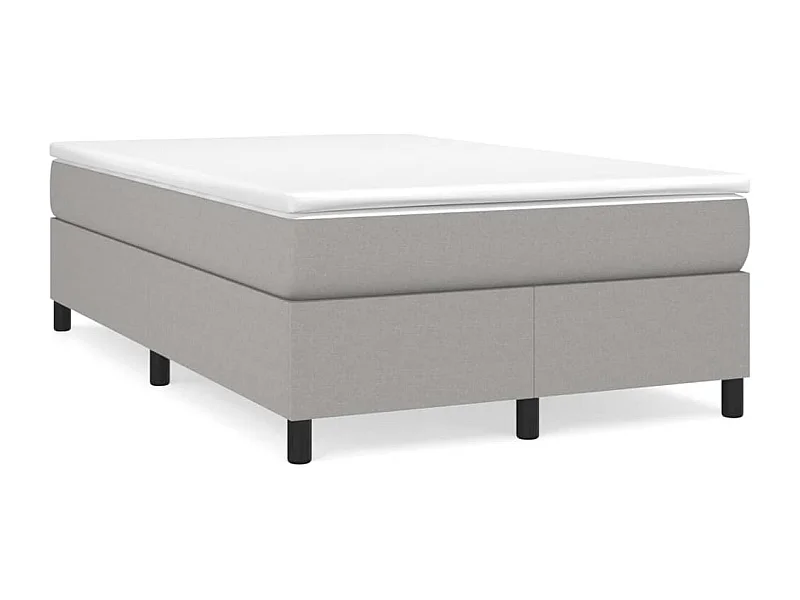 Sommier à lattes de lit et matelas gris clair 120x190 tissu