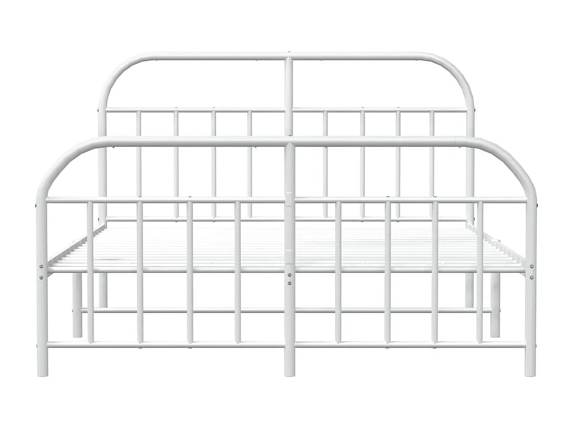 Cadre de lit métal avec tête de lit-pied de lit blanc 183x213