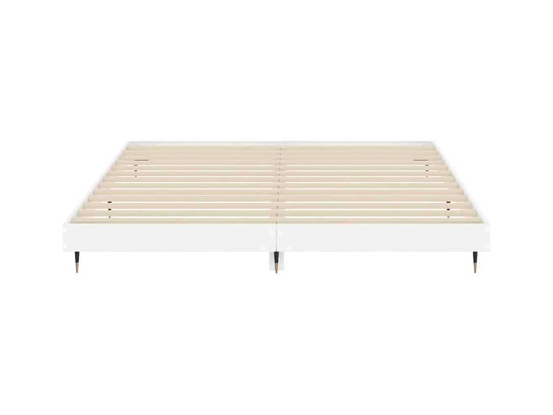 Cadre de lit blanc brillant 120x200 bois d'ingénierie