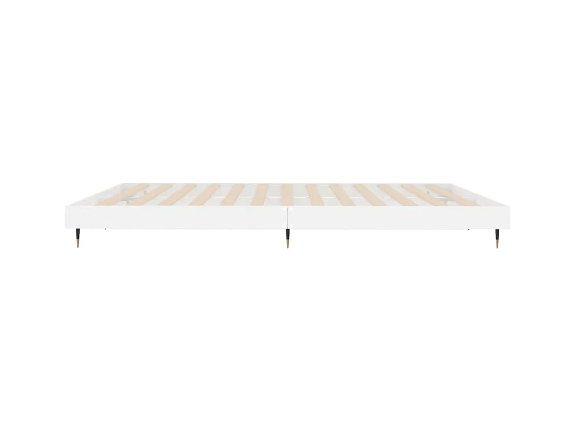 Cadre de lit blanc brillant 120x200 bois d'ingénierie