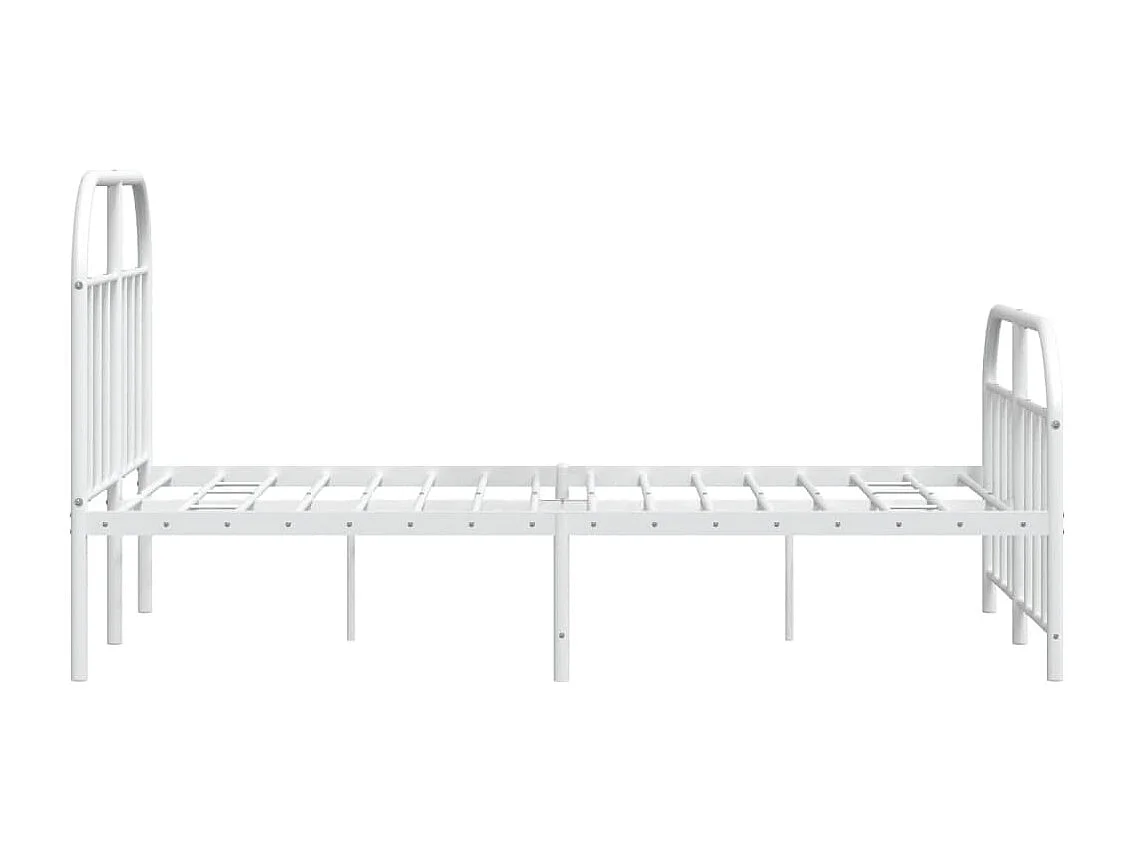 Cadre de lit métal avec tête de lit-pied de lit blanc 120x190