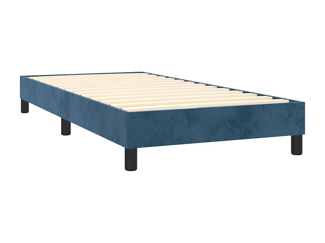 Sommier à lattes de lit avec matelas et LED Bleu foncé 80x200