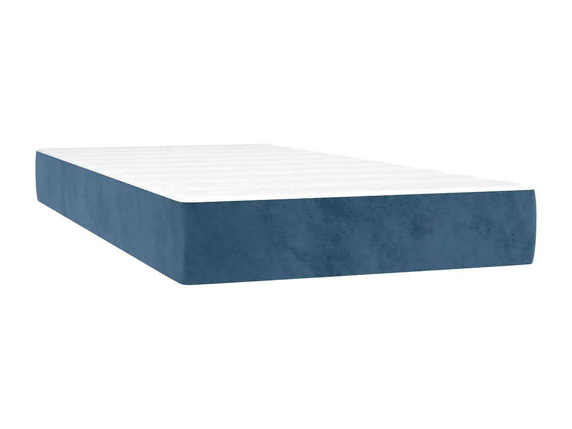Sommier à lattes de lit avec matelas et LED Bleu foncé 80x200