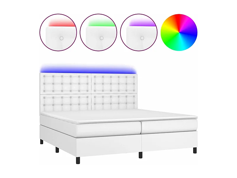 Sommier à lattes de lit avec matelas et LED Blanc 200x200