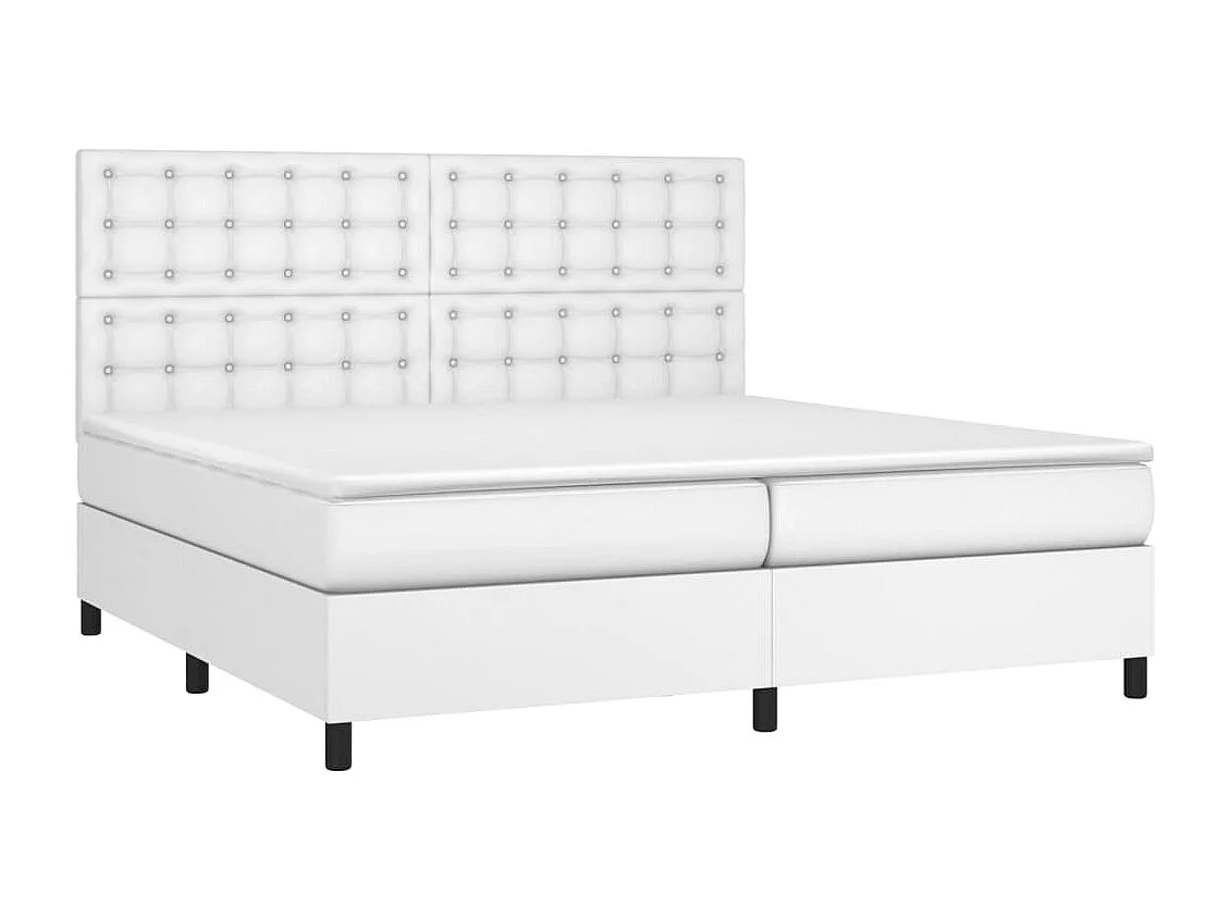 Sommier à lattes de lit avec matelas et LED Blanc 200x200