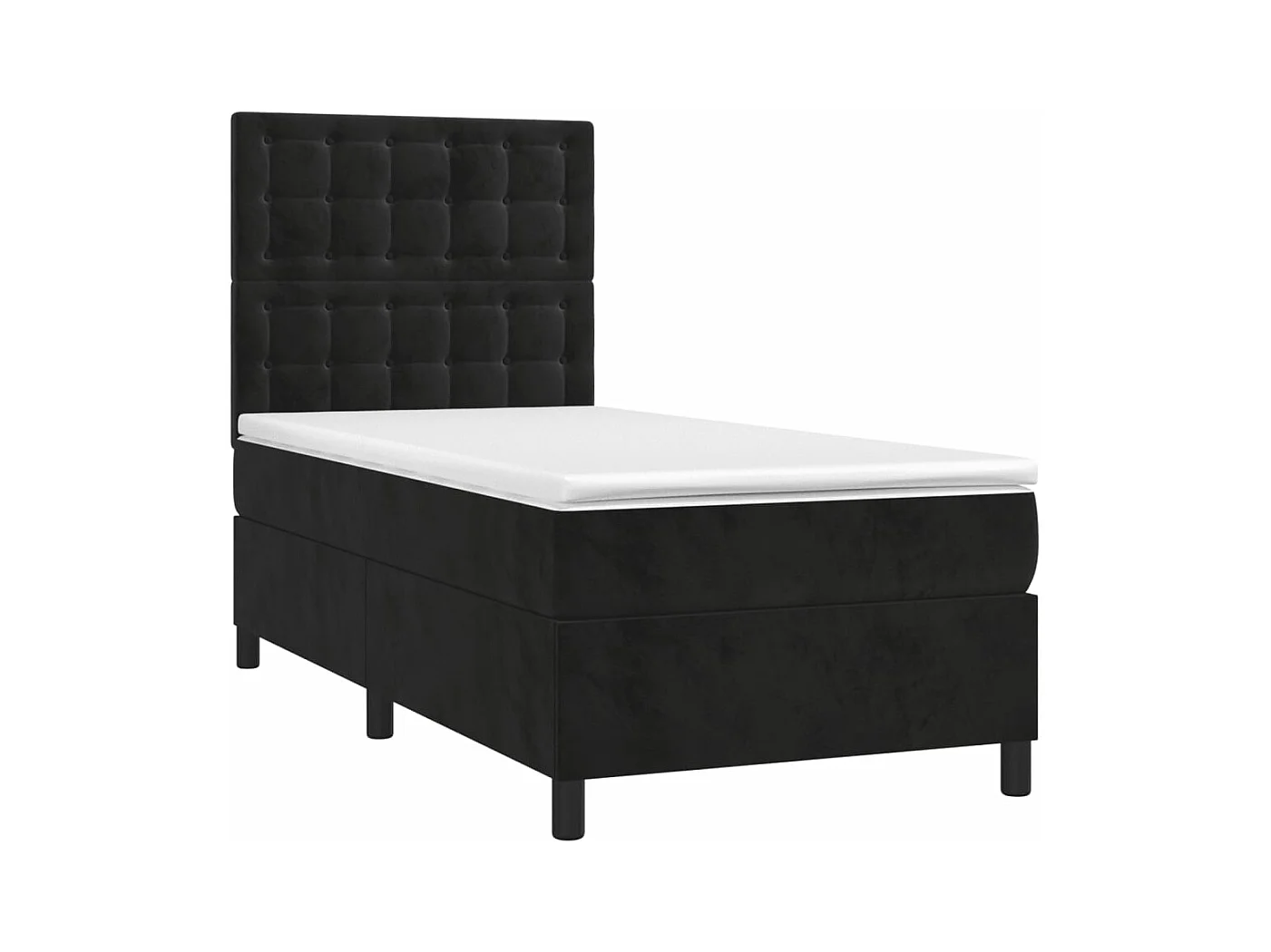 Boxspring met matras fluweel zwart 80x200 cm