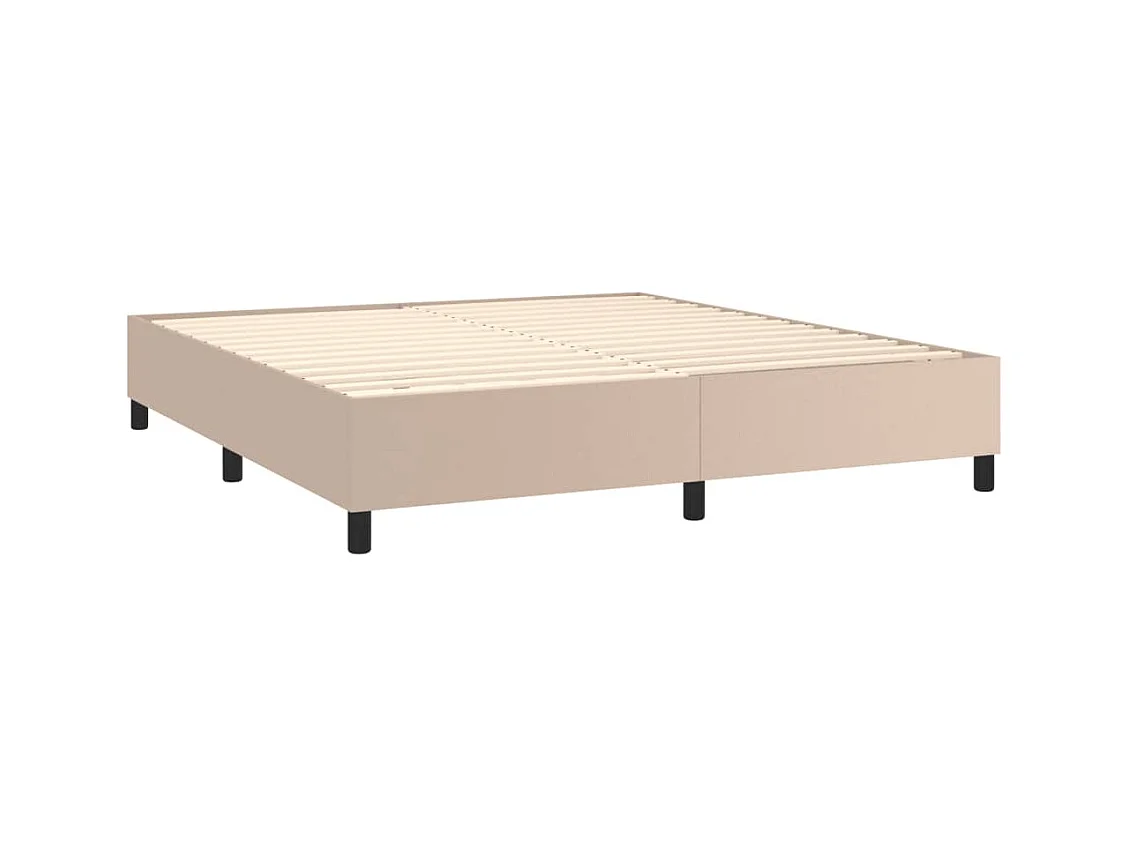 Sommier à lattes de lit avec matelas LED Cappuccino 180x200