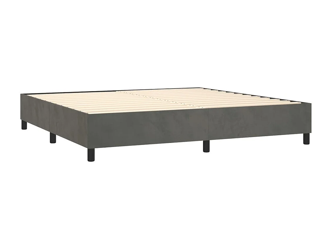 Sommier à lattes de lit et matelas Gris foncé 200x200 Velours