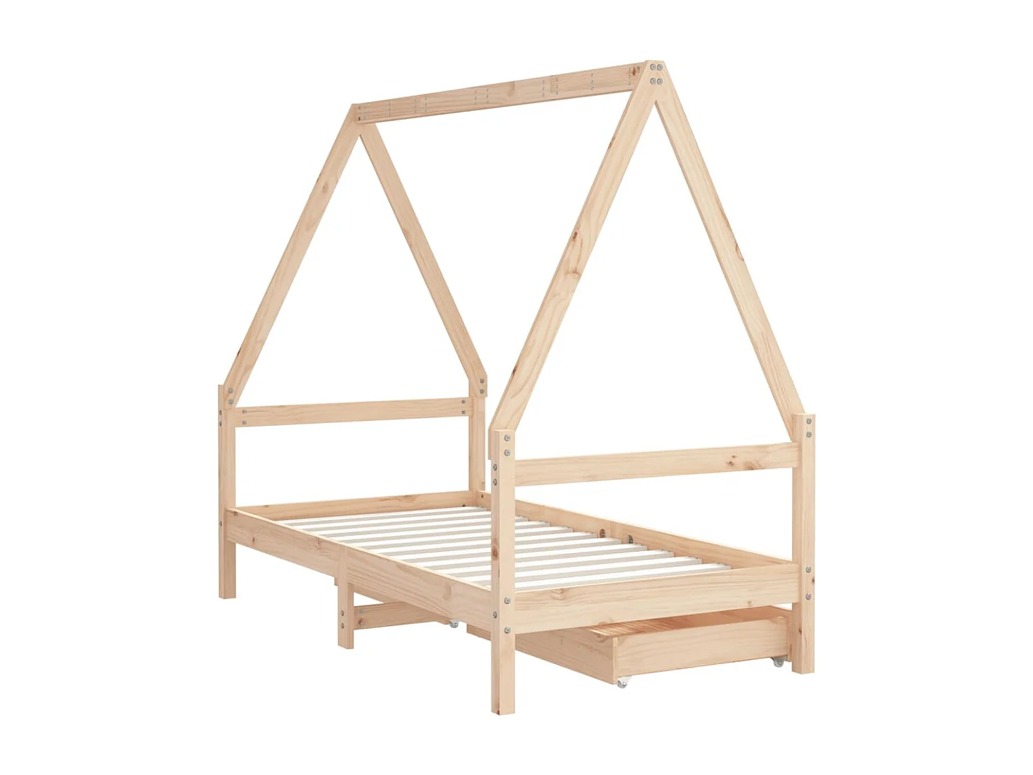 Cadre de lit pour enfant et tiroirs 80x160 bois de pin massif