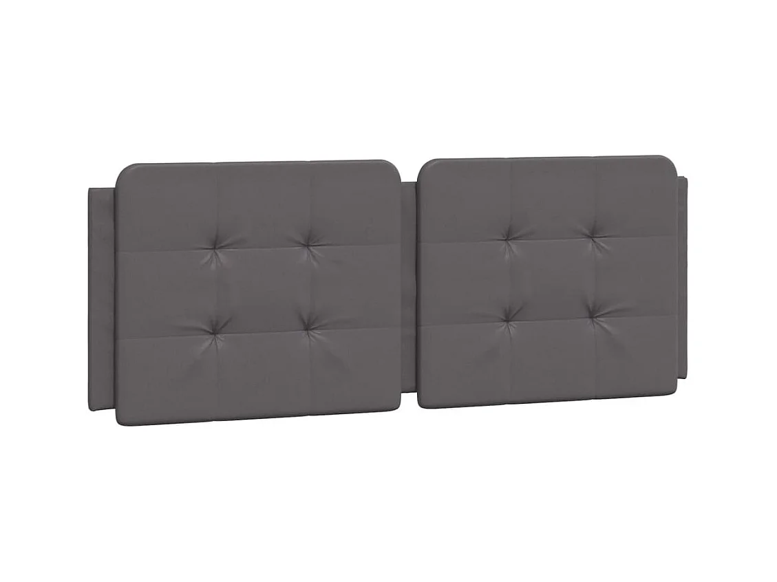 Cadre de lit avec tête de lit Gris 140x190 Similicuir