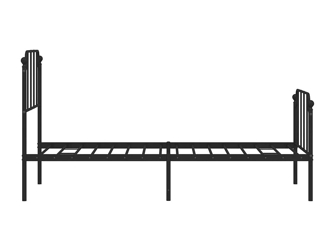 Cadre de lit métal avec tête de lit-pied de lit noir 80x200