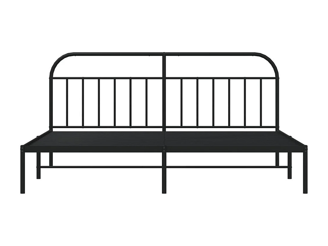 Cadre de lit métal avec tête de lit noir 193x203