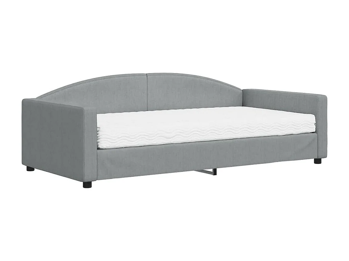 Lit de jour avec matelas gris clair 100x200 tissu