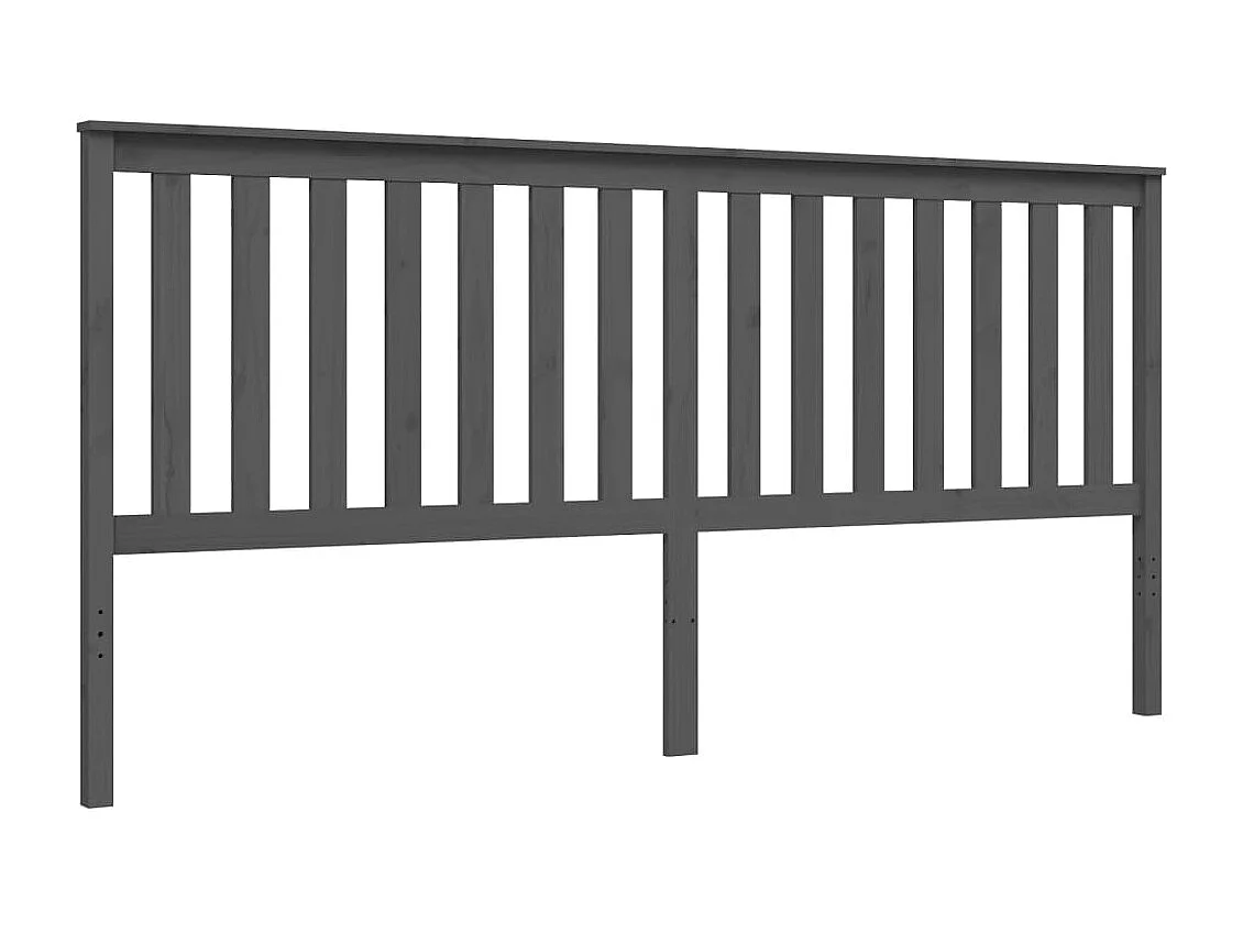 Cadre de lit avec tête de lit gris 200x200 bois massif