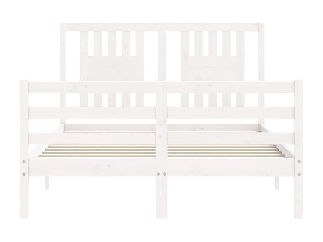 Cadre de lit avec tête de lit blanc 120x200 bois massif