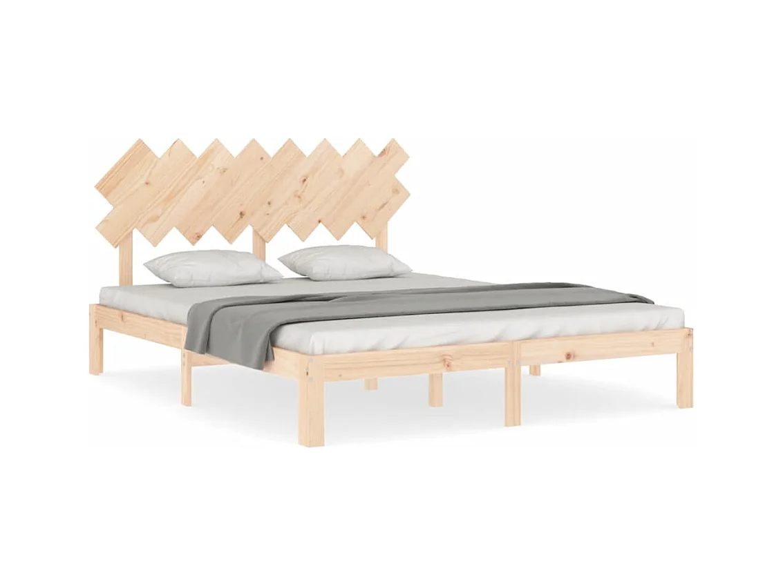 Cadre de lit avec tête de lit 160x200 bois massif