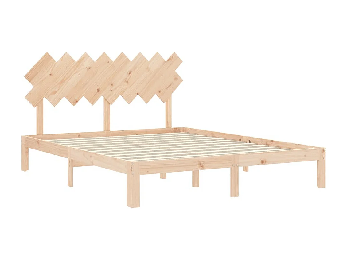 Cadre de lit avec tête de lit 160x200 bois massif