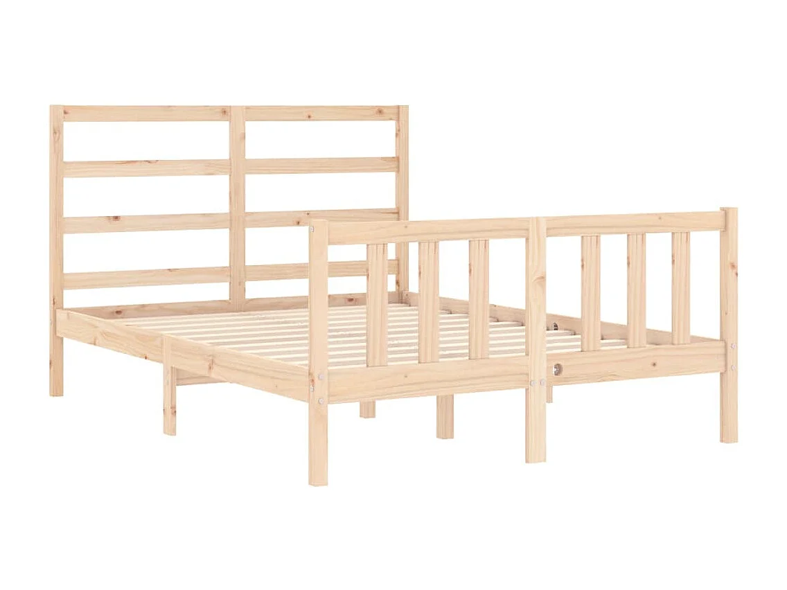 Cadre de lit avec tête de lit petit double bois massif