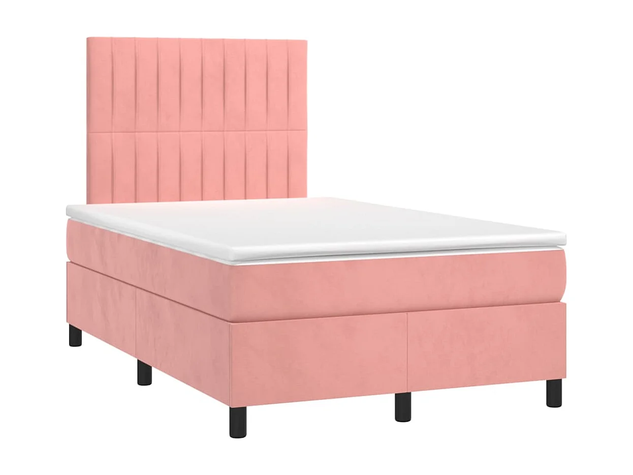 Sommier à lattes de lit avec matelas Rose 120x200 Velours