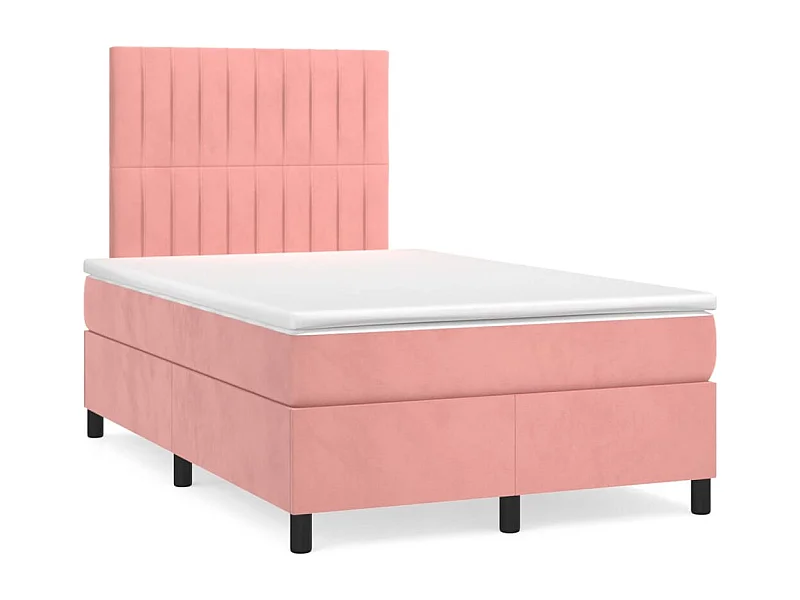 Sommier à lattes de lit avec matelas Rose 120x200 Velours