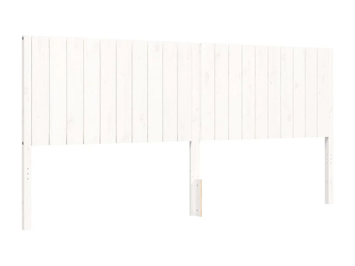 Cadre de lit avec tête de lit blanc 200x200 bois massif