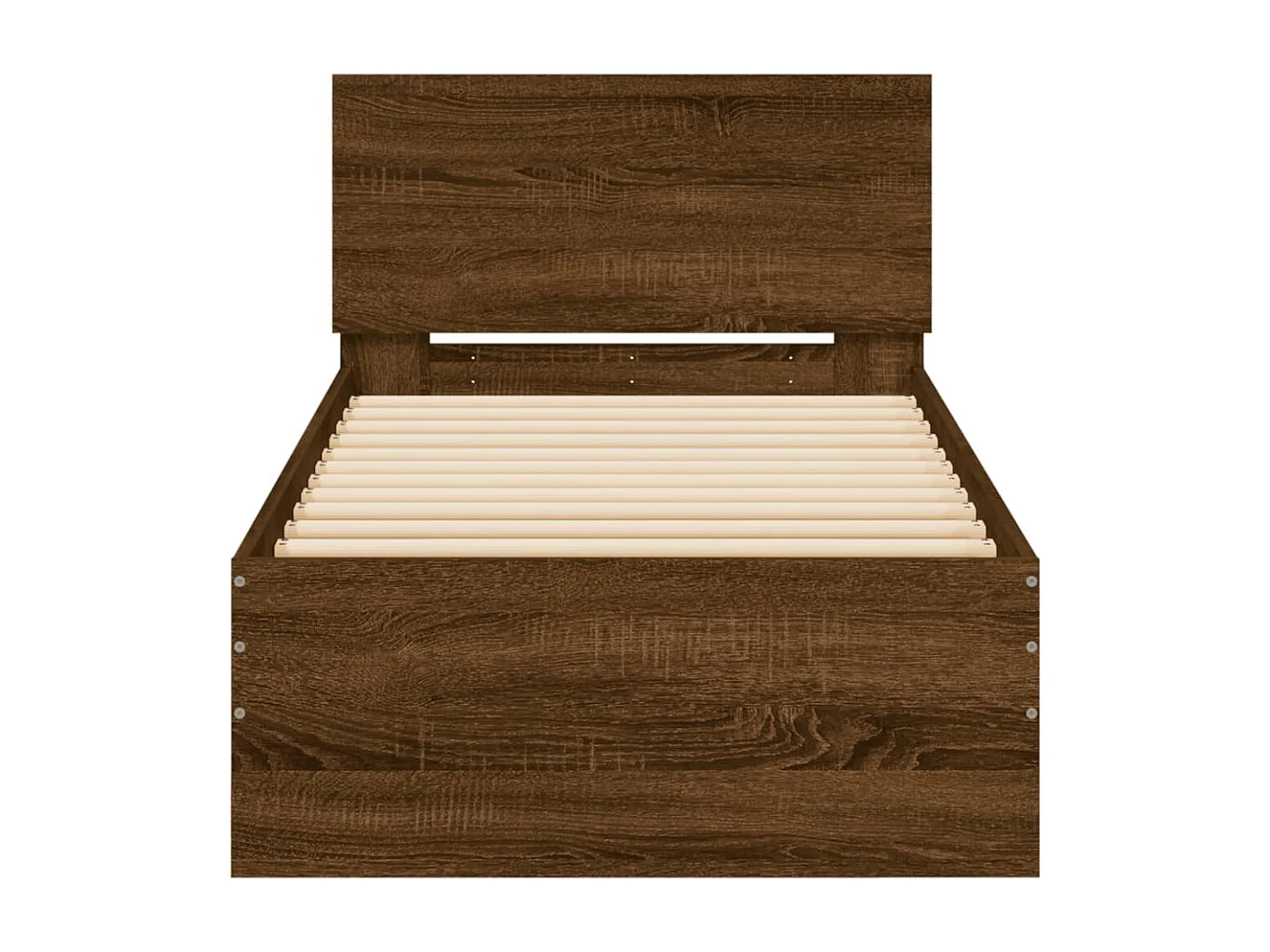 Cadre de lit avec tête de lit chêne marron 90x200