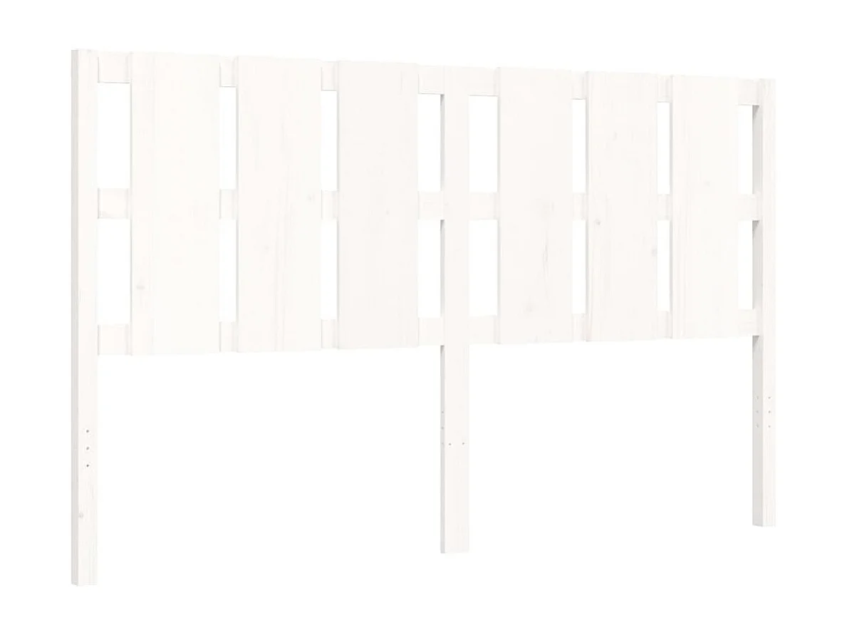 Cadre de lit avec tête de lit blanc 160x200 bois massif